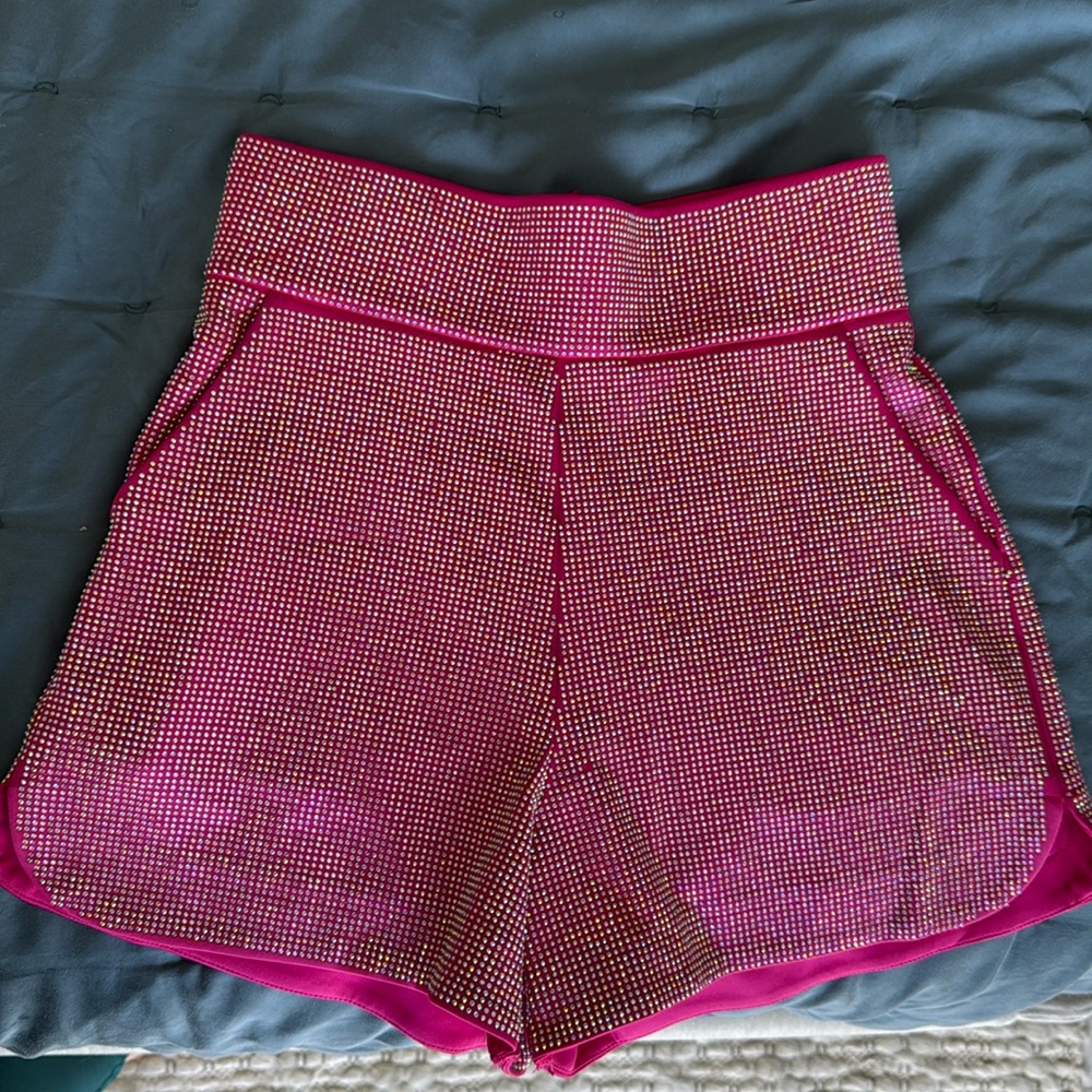 Akira Pink Rhinestone Shorts